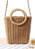 Bolso tipo cubo de paja trenzada Kinsley